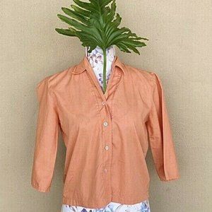 Vtg Peach Cotton Top 50s 60s Crop M